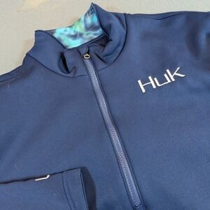 Huk Quarter Zip Pullover Shirt Men XL Camo Performance Fishing